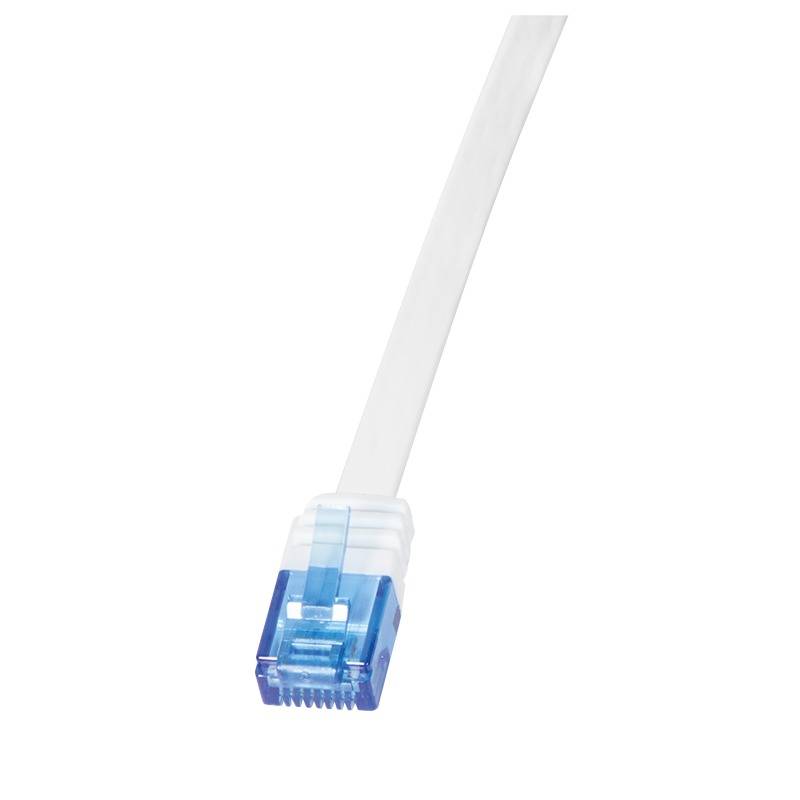 LogiLink CF2021U RJ45 Netzwerkkabel, Patchkabel CAT 6 U/UTP 0.50 m Weiß hochflexibel 1 St.