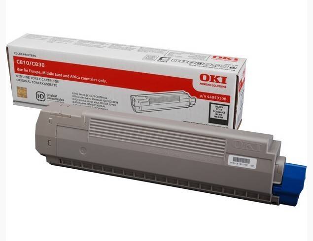 OKI Tonerkassette C810 C830 Original Schwarz 8000 Seiten 44059108