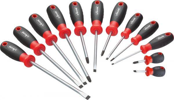 VIGOR GmbH VIGOR Schraubendreher Satz, V4655, Schlitz Profil, Kreuzschlitz Profil PH, 0,6 x 3 ? 1,6 x 10 · PH0 18200351
