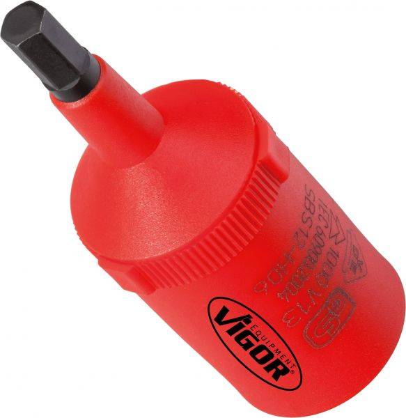VIGOR GmbH VIGOR VDE Schraubendreher-Einsatz, V3340, Vierkant hohl 12,5 mm (1/2 Zoll), Innen-Sechskant Profil, 18201430