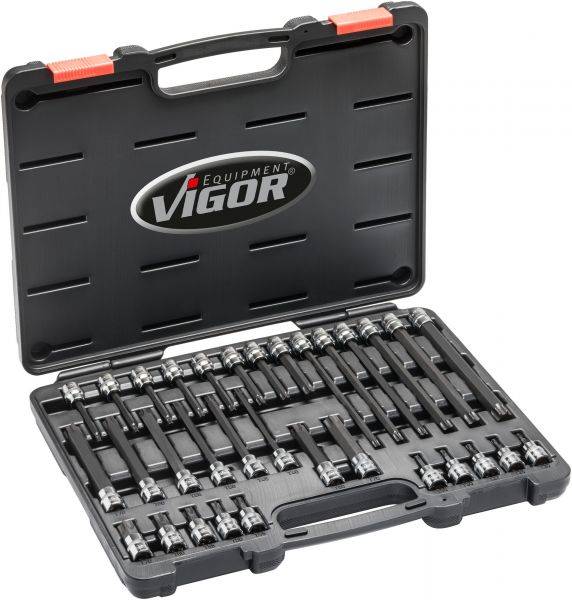 VIGOR GmbH VIGOR TORX® Schraubendreher-Einsatz Satz, V6017, Vierkant hohl 10 mm (3/8 Zoll), Innen TORX® Profil, 18201795