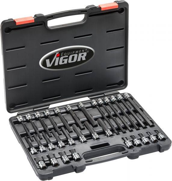 VIGOR GmbH VIGOR Innensechskant Schraubendreher-Einsatz Satz, V6019, Vierkant hohl 10 mm (3/8 Zoll), Innen-Sech 18201797