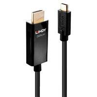 LINDY Anschlusskabel USB-C® Stecker, HDMI-A Stecker 1.00 m Schwarz 43291 4K UHD HDMI-Kabel