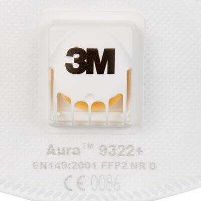 3M Aura 9322+BV, FFP2NR D 9322+BV Feinstaubmaske mit Ventil FFP2 D 1 St. EN 149:2001, EN 149:2009 DIN 149:2001, DIN 149:2009