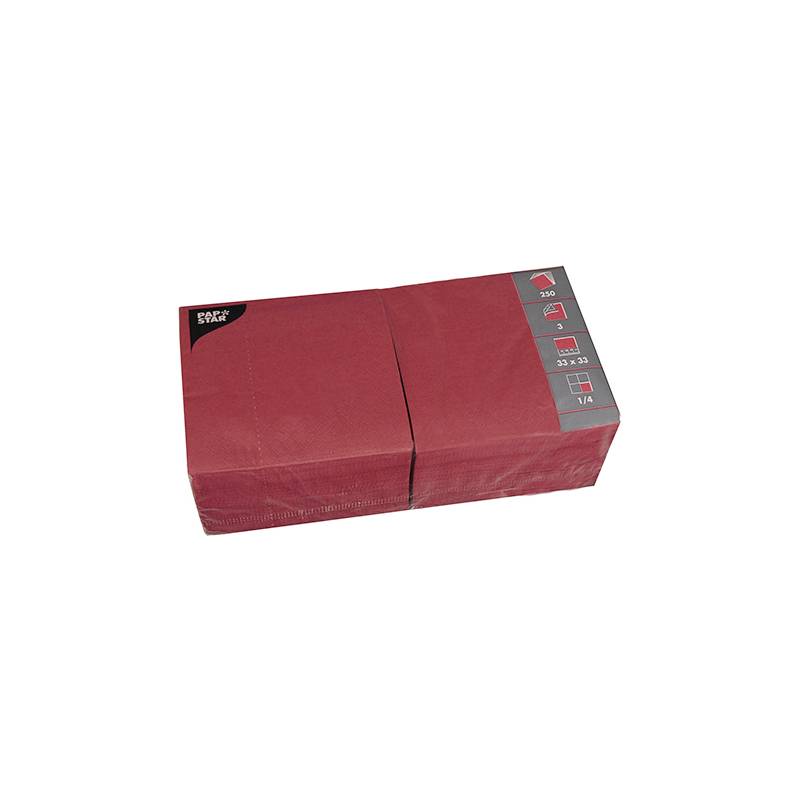 PAPSTAR Lunch-Servietten, 320 x 320 mm, 3-lagig, bordeaux