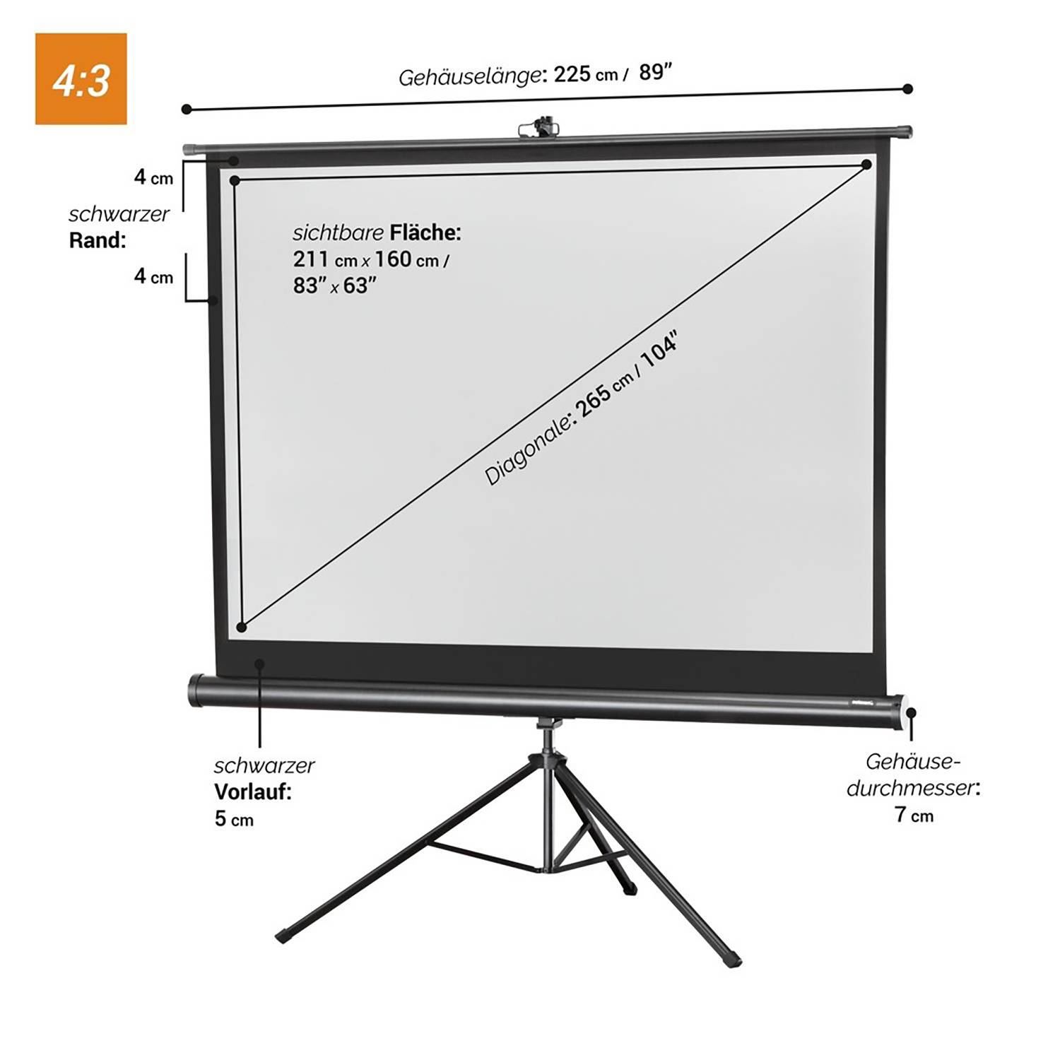 Celexon Economy 1090020 Stativleinwand Bildformat: 4:3