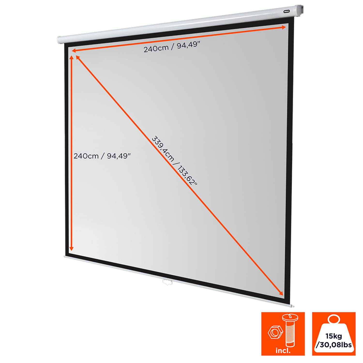 Celexon Rollo Economy 1090032 Rolloleinwand 240 x 240 cm Bildformat: 1:1