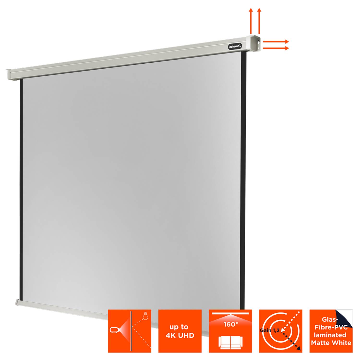 Celexon Motor Professional 1090087 Motorleinwand 175 x 175 cm Bildformat: 1:1