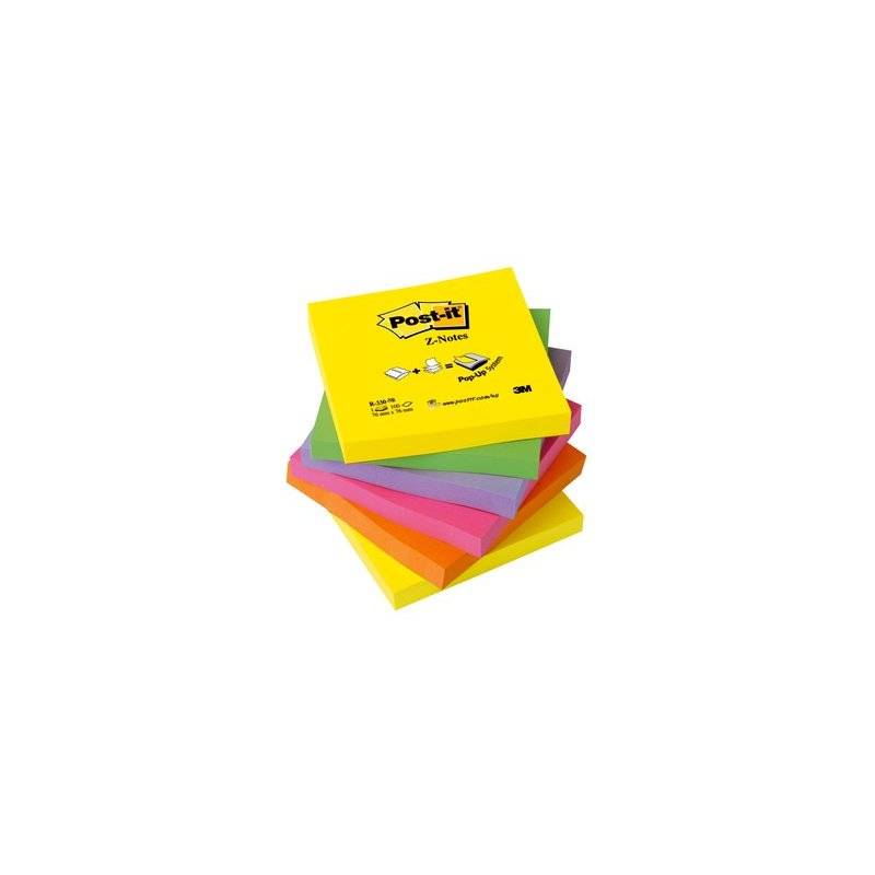 Post-it Haftnotizen z-notes, 76 x 76 mm, 6-farbig