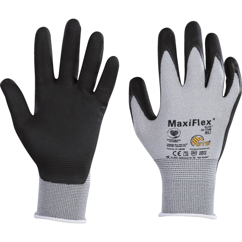 ATG ESD-Schutzhandschuh MaxiFlex® Elite™, Kat.II, Mischgewebe, 225mm, Größe 7
