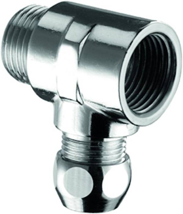 SCHELL T-Stück chrom mit Quetschverschraubung 1/2Zollx10mm