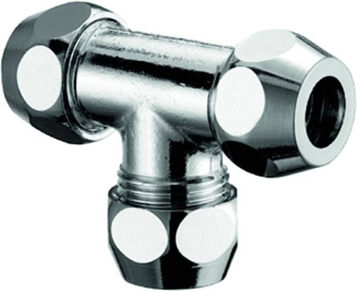 Schell T-Verschraubung DN 15 G 1/2" AG, d. 12mm, Chrom