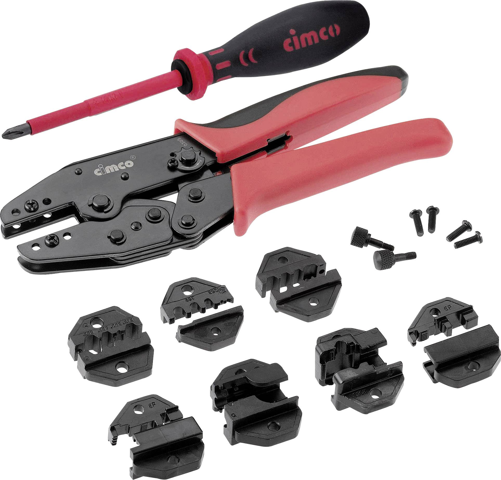 Cimco 106210 Presszangen-Set 8teilig Koaxial-Steckverbinder BNC, TNC, LWL-Stecker, Modularstecker (