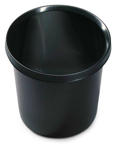 Papierkorb, mit umlaufendem Griffrand, 18 Liter Volumen, schwarz