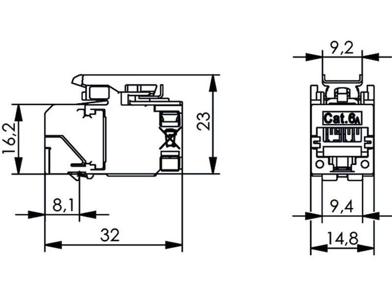 TG AMJ-SL Modul Cat.6A 100023210 T568B Install.Baumaterial Netzw.Telekomm CU-Komponenten