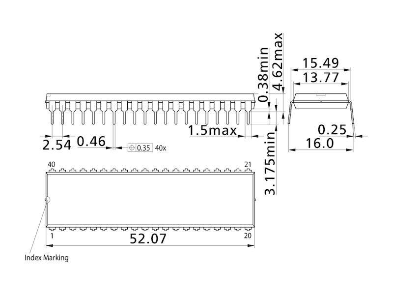 Microchip ATmega AVR ISP Flash 1 kB EEPROM / 32 kB Flash / 2 kB SRAM DIP 40