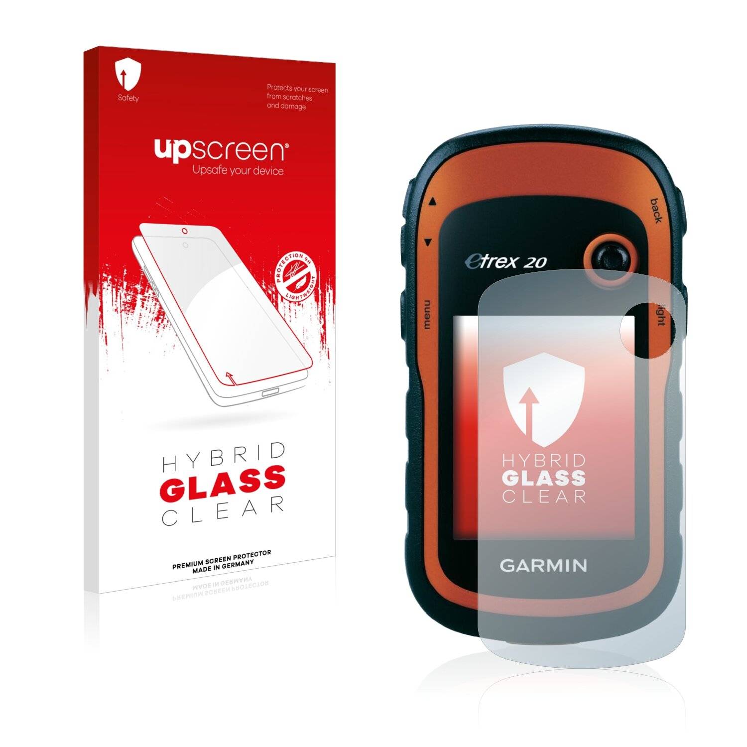 upscreen Hybrid Glass Clear Premium Schutzglas Folie für Garmin eTrex