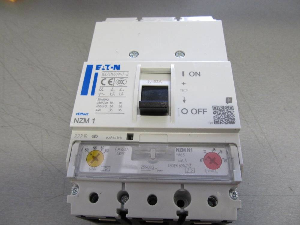 Eaton NZMN1-A63 Leistungsschalter 1 St. Einstellbereich (Strom): 50 - 63 A Schaltspannung (max.): 690 V/AC