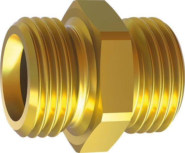 Doppelnippel, Messing AG G1/8" x G3/8", SW 19mm RIEGLER