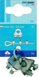 Drahtseilkl.ehem.DIN 741 Zn 6mm/M5 1/4" a2Stk SB