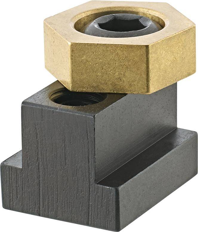 Exzenter-Spannklemme mit T-NutensteinUniverselles Spannsystem zur Spannung von allen Werkstückformen, egal ob rechtwinklig, schräg, konkav oder konv