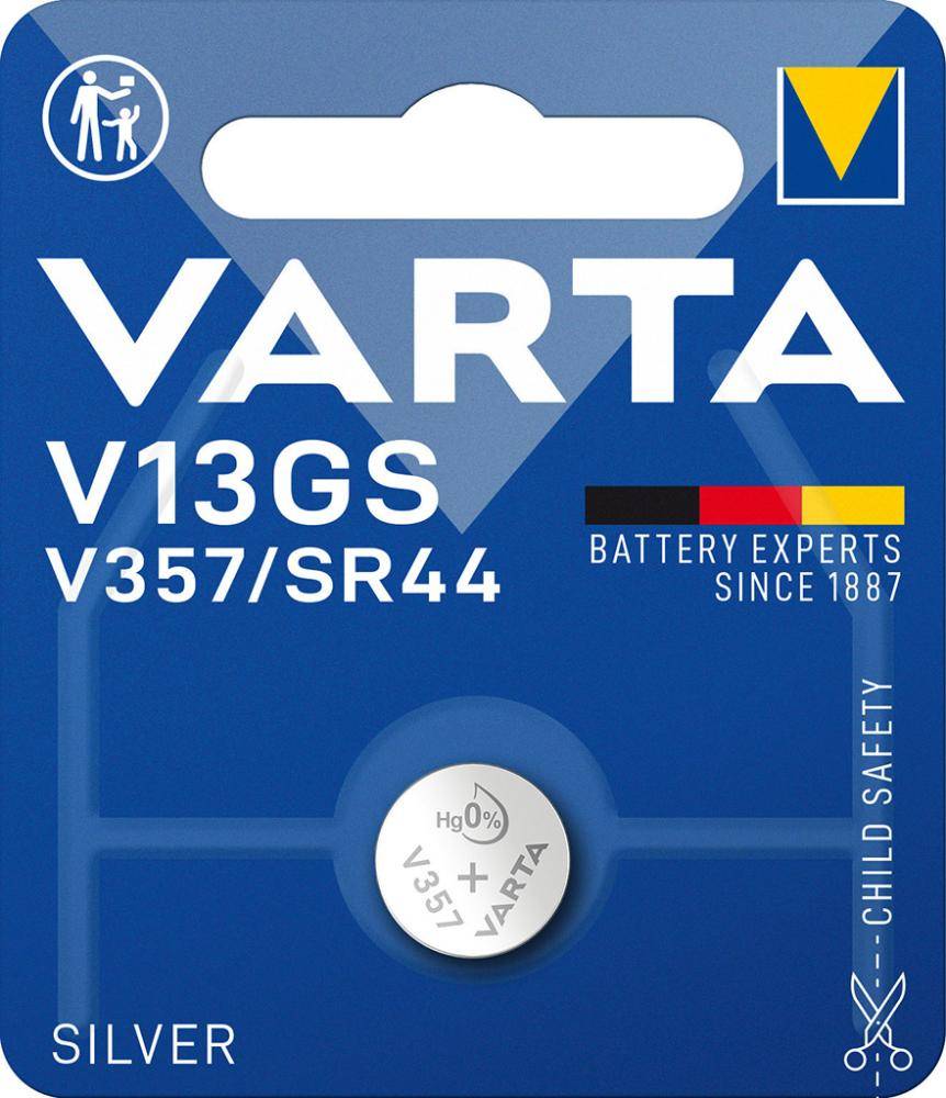 Knopfzelle Electronics Silber V13GS/V357 1,55Volt Blister zu 1 Stück VARTA