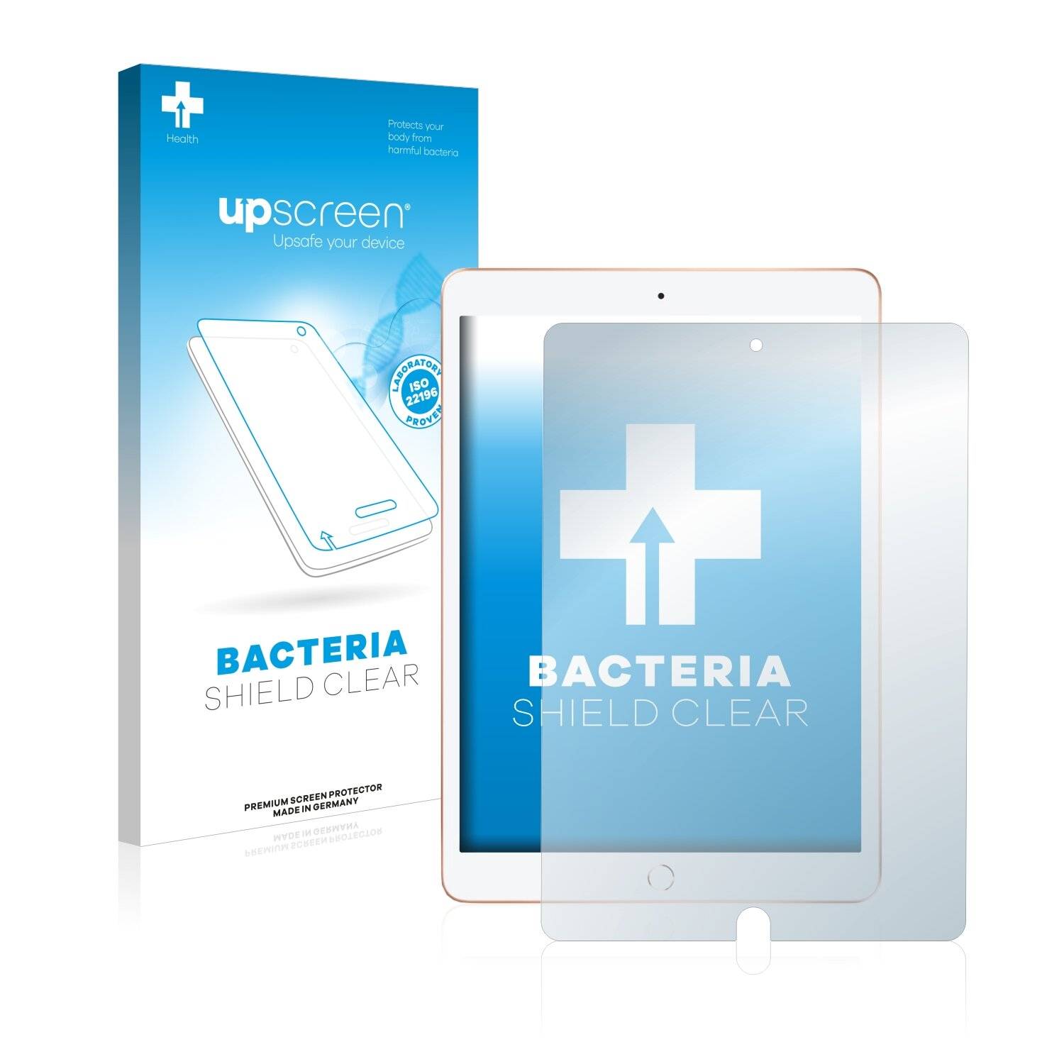 upscreen Bacteria Shield Clear Premium Antibakterielle Displayschutzfolie für Apple iPad