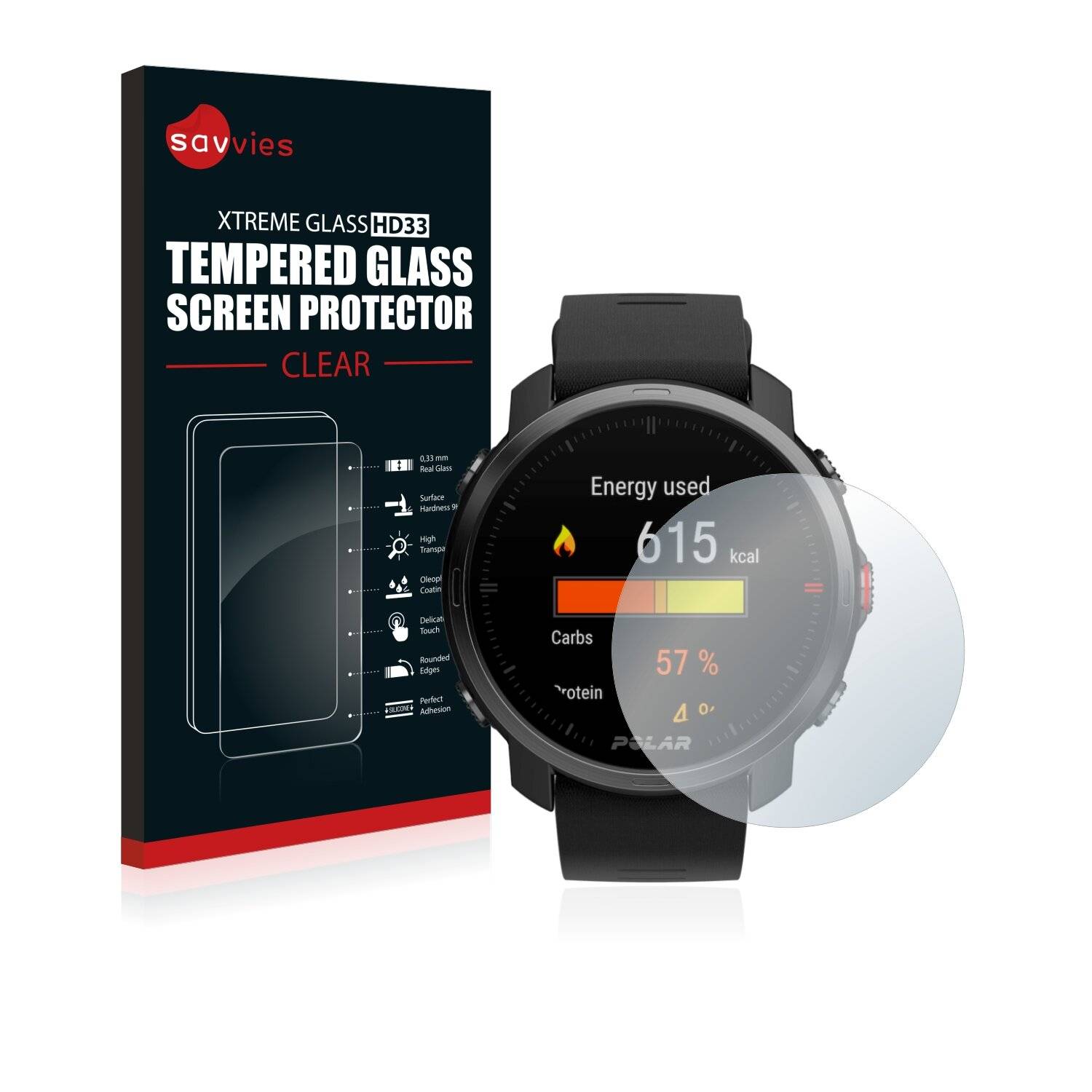 Savvies Schutzglas für Polar Grit X Echtglas 9H-Härte klar