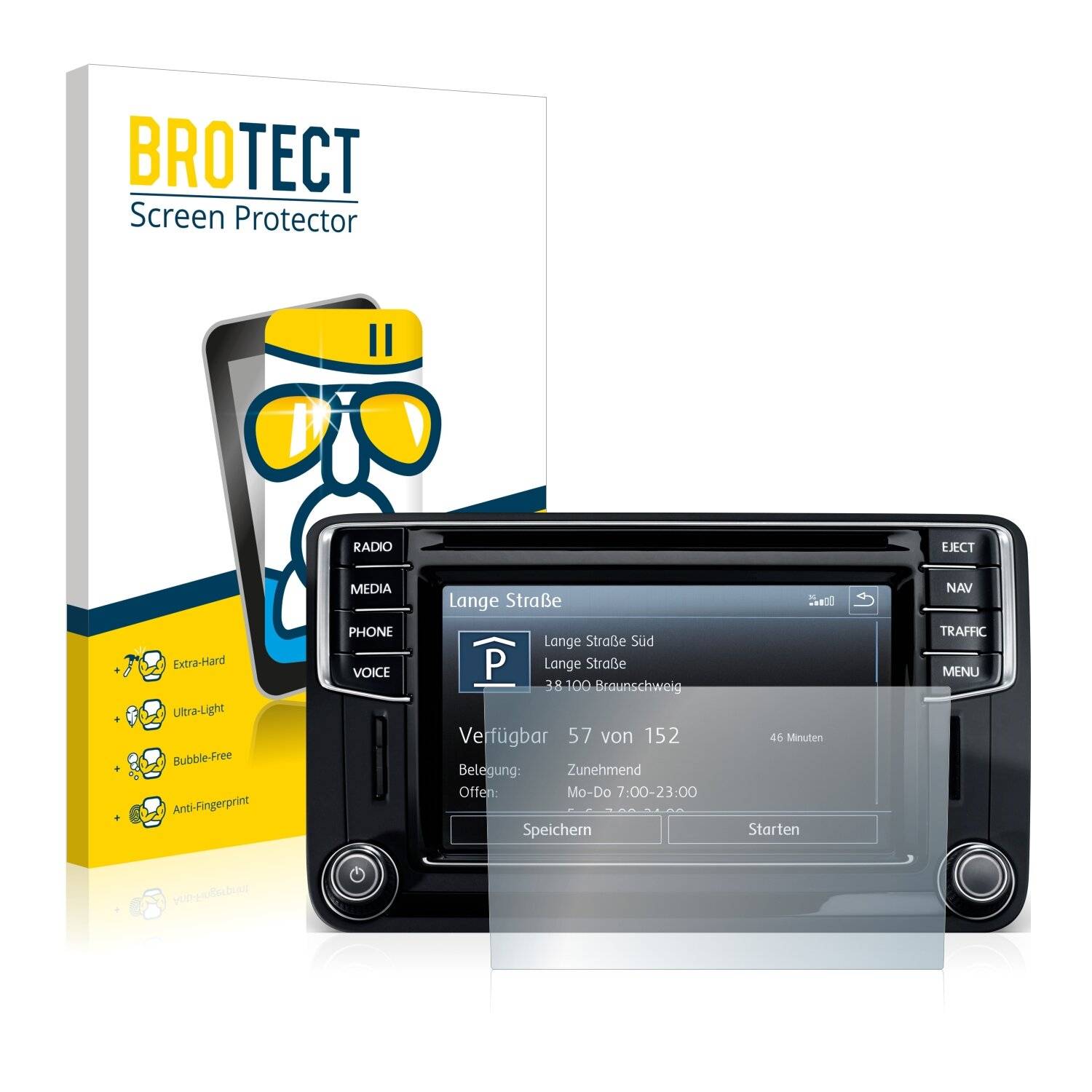 BROTECT AirGlass Schutzglas Folie für Volkswagen Amarok Discover Media 6.5