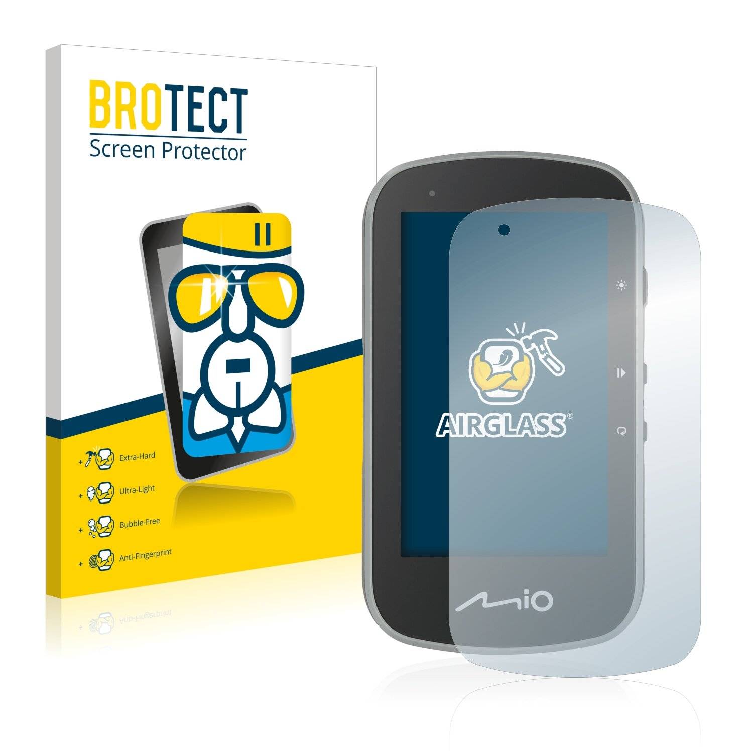 BROTECT AirGlass Schutzglas Folie für Mitac Mio Cyclo Discover