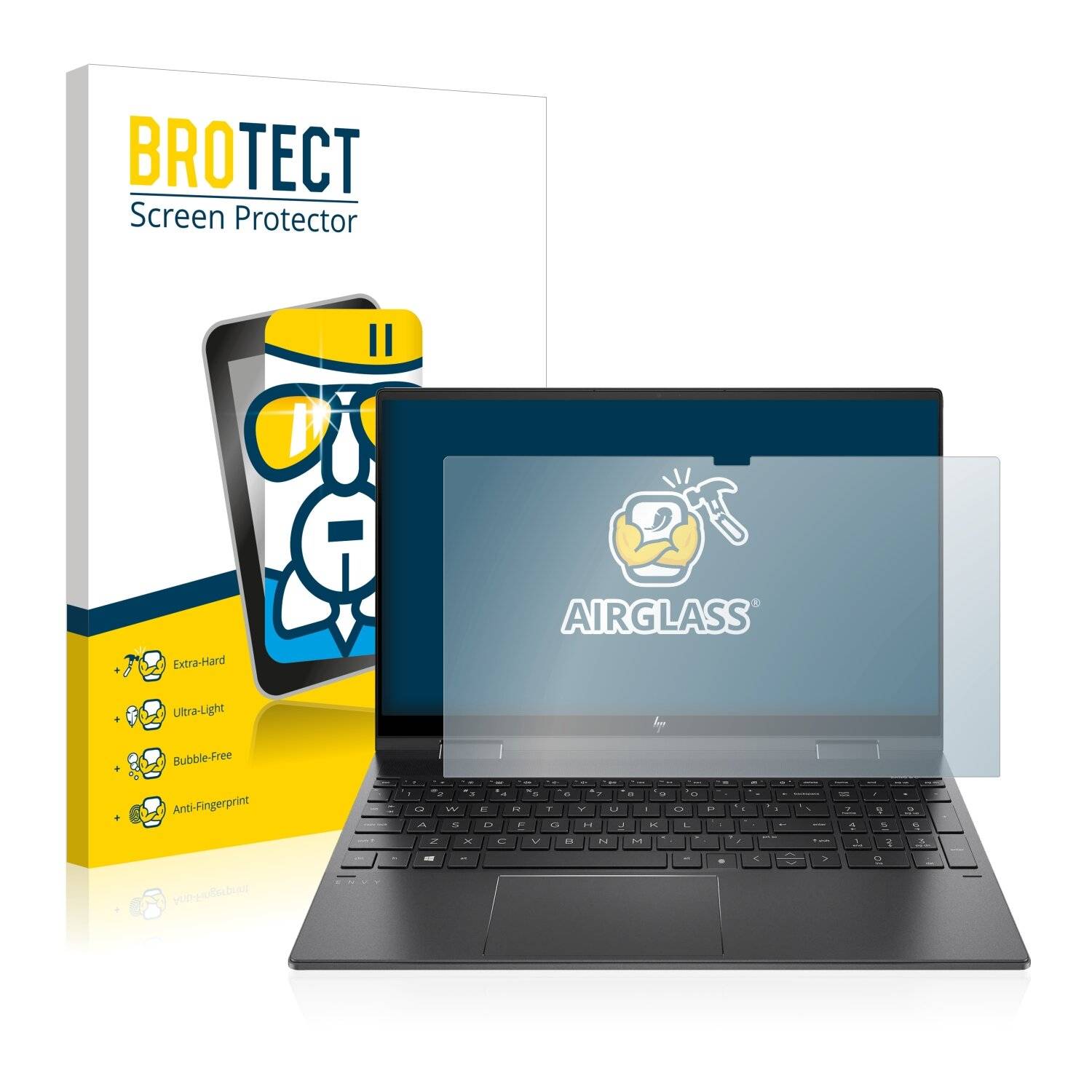 BROTECT AirGlass Schutzglas Folie für HP Envy x360 (15-eX) (358 mm x 230
