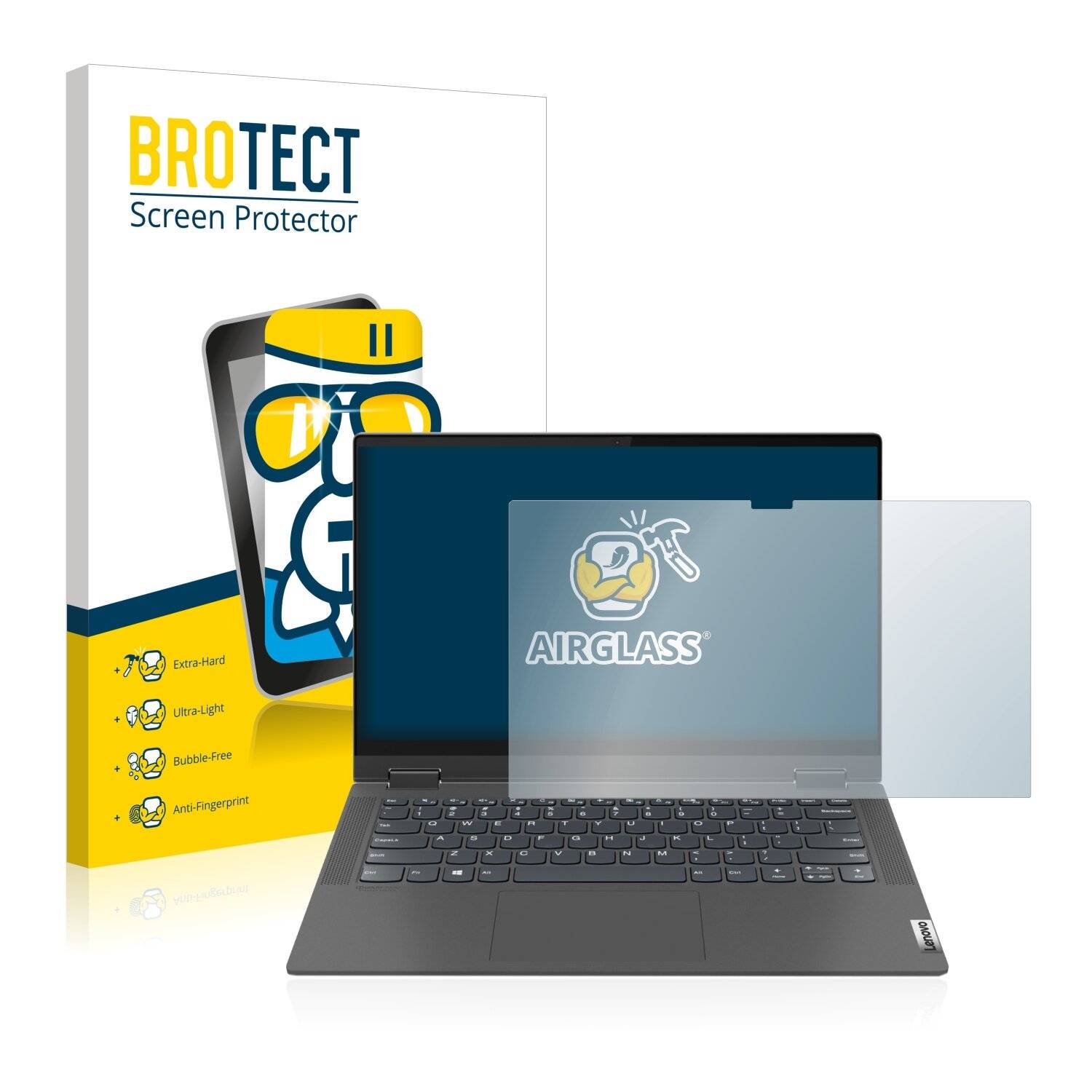 BROTECT AirGlass Glas Schutz-Folie für Lenovo IdeaPad Flex 5 14 16:9 - Schutzglas