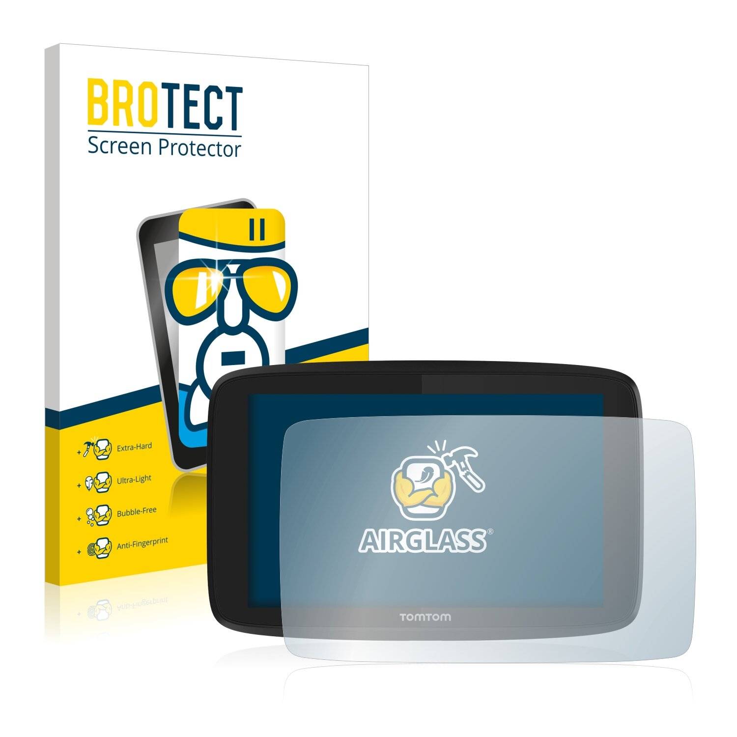 BROTECT AirGlass Flexible Schutz Glas Folie für TomTom Go Professional 620 Klar Transparent