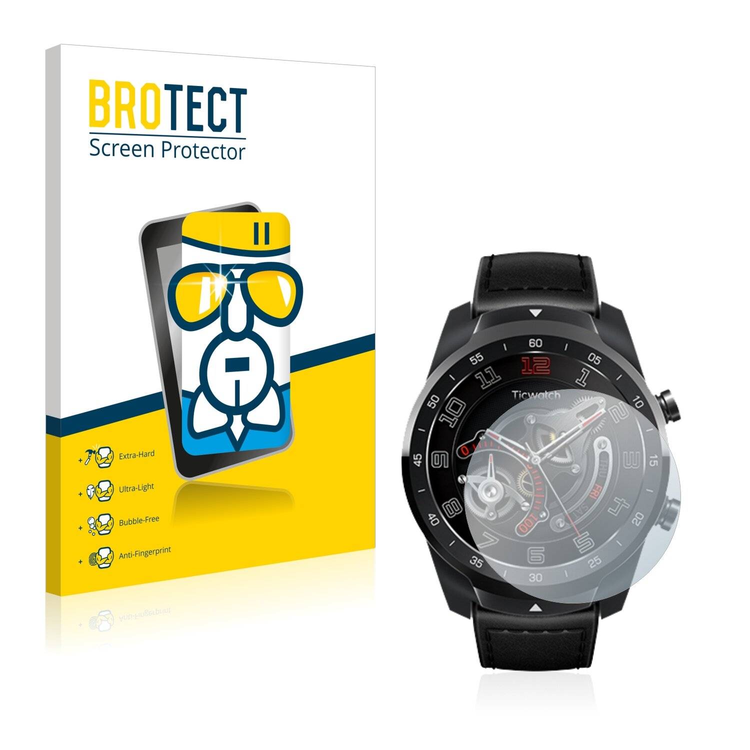 BROTECT AirGlass Schutzglas Folie für Mobvoi Ticwatch Pro