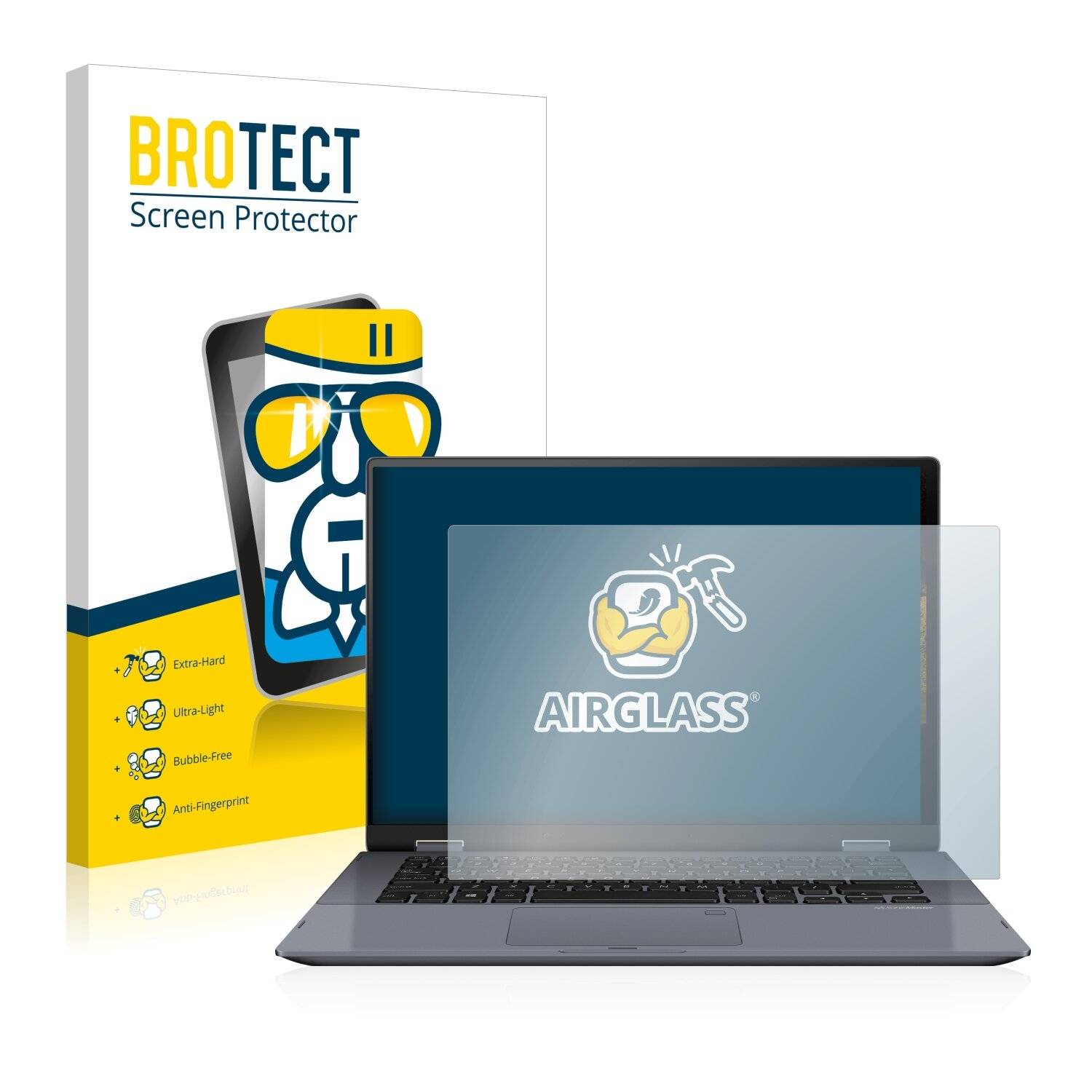 BROTECT AirGlass Schutzglas Folie für Asus VivoBook Flip 14