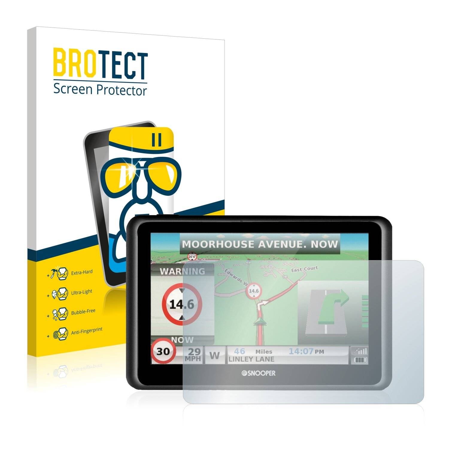 BROTECT AirGlass Flexible Schutz Glas Folie für Snooper Truckmate S6900 Klar Transparent