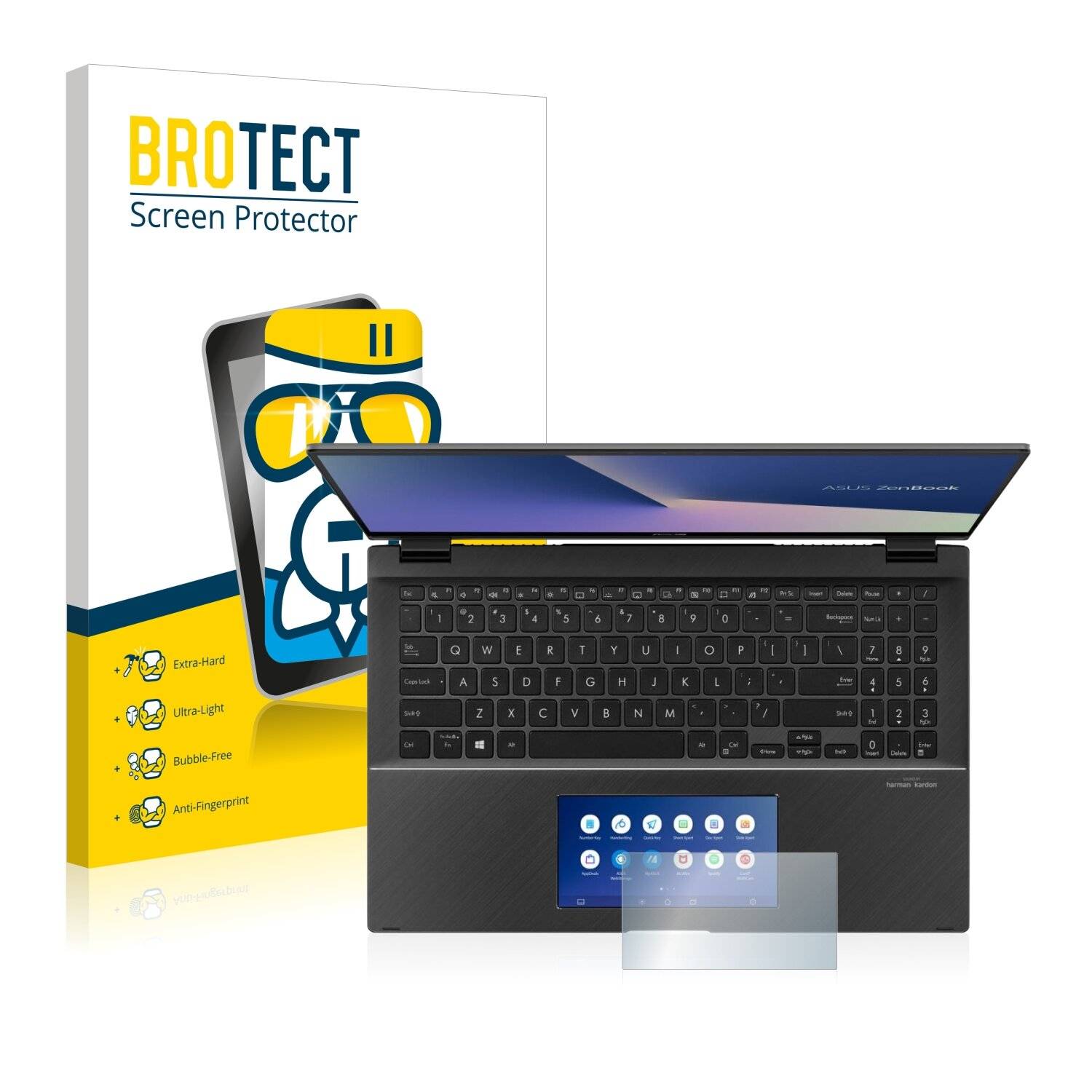 BROTECT AirGlass Schutzglas Folie für Asus ZenBook Flip 15 UX563FD (NUR