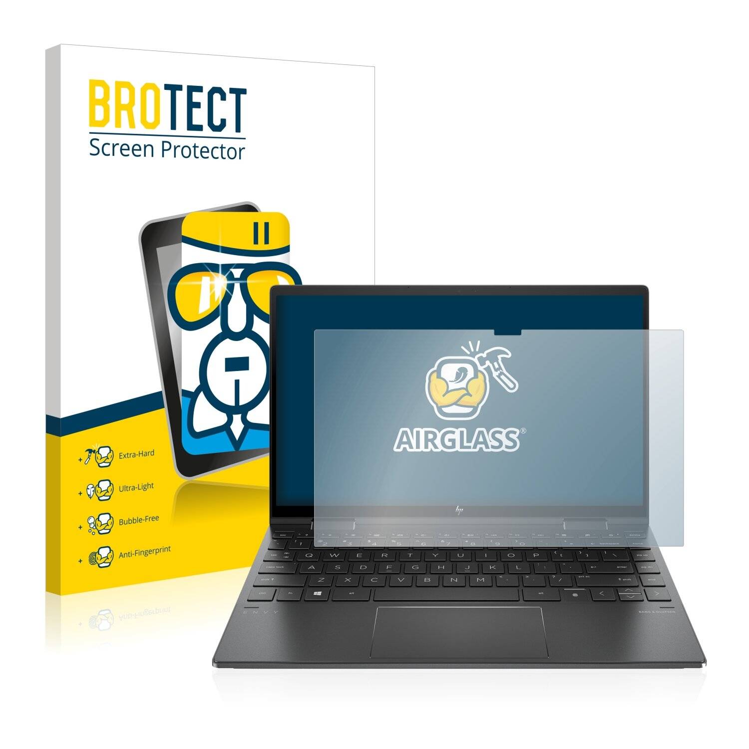 BROTECT AirGlass Schutzglas Folie für HP Envy x360 (13-X) (306.5 mm x 194.6