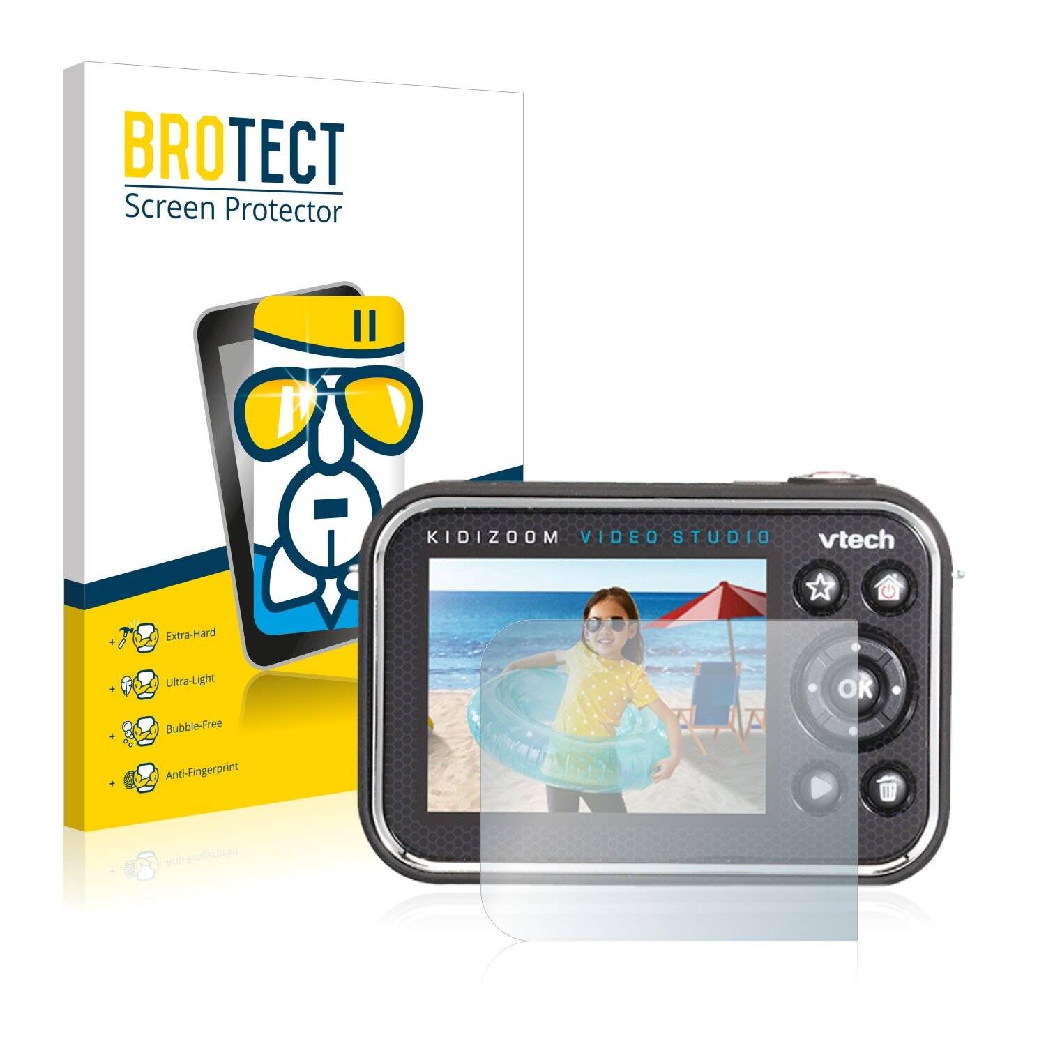 BROTECT AirGlass Flexible Schutz Glas Folie für Vtech Kidizoom Video Studio HD Klar Transparent