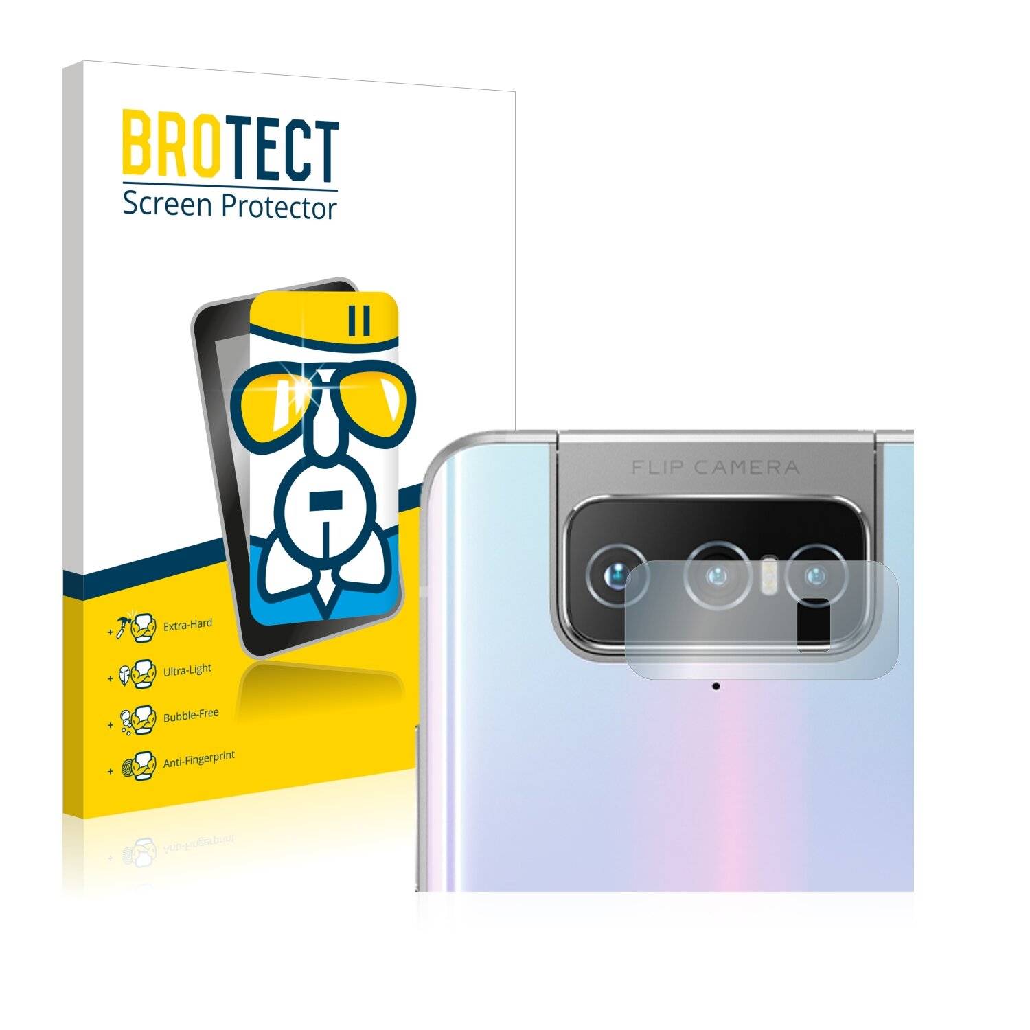 BROTECT AirGlass Flexible Schutz Glas Folie für ASUS Zenfone 7 Pro ZS671KS (NUR Kameraschutz) Klar Transparent