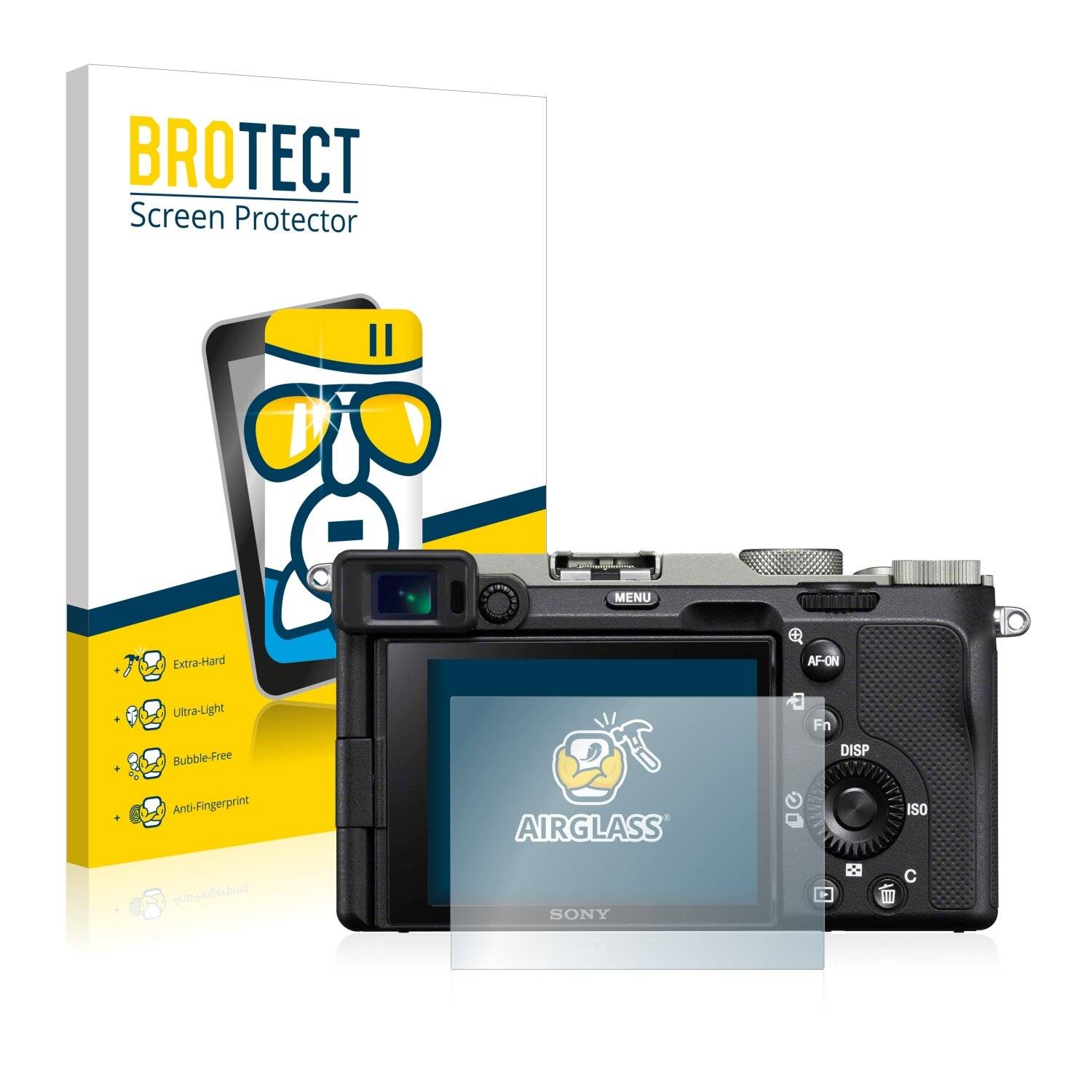 BROTECT AirGlass Flexible Schutz Glas Folie für Sony Alpha 7C Klar Transparent