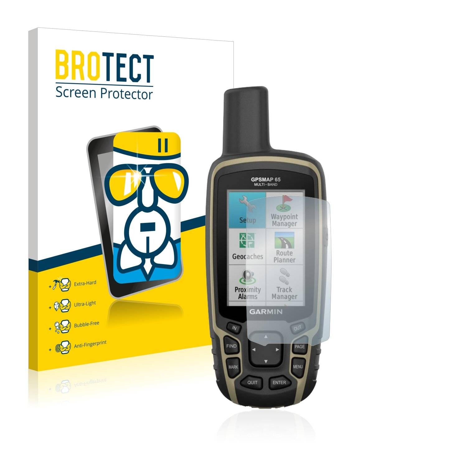 BROTECT AirGlass Flexible Schutz Glas Folie für Garmin GPSMAP 65 Klar Transparent
