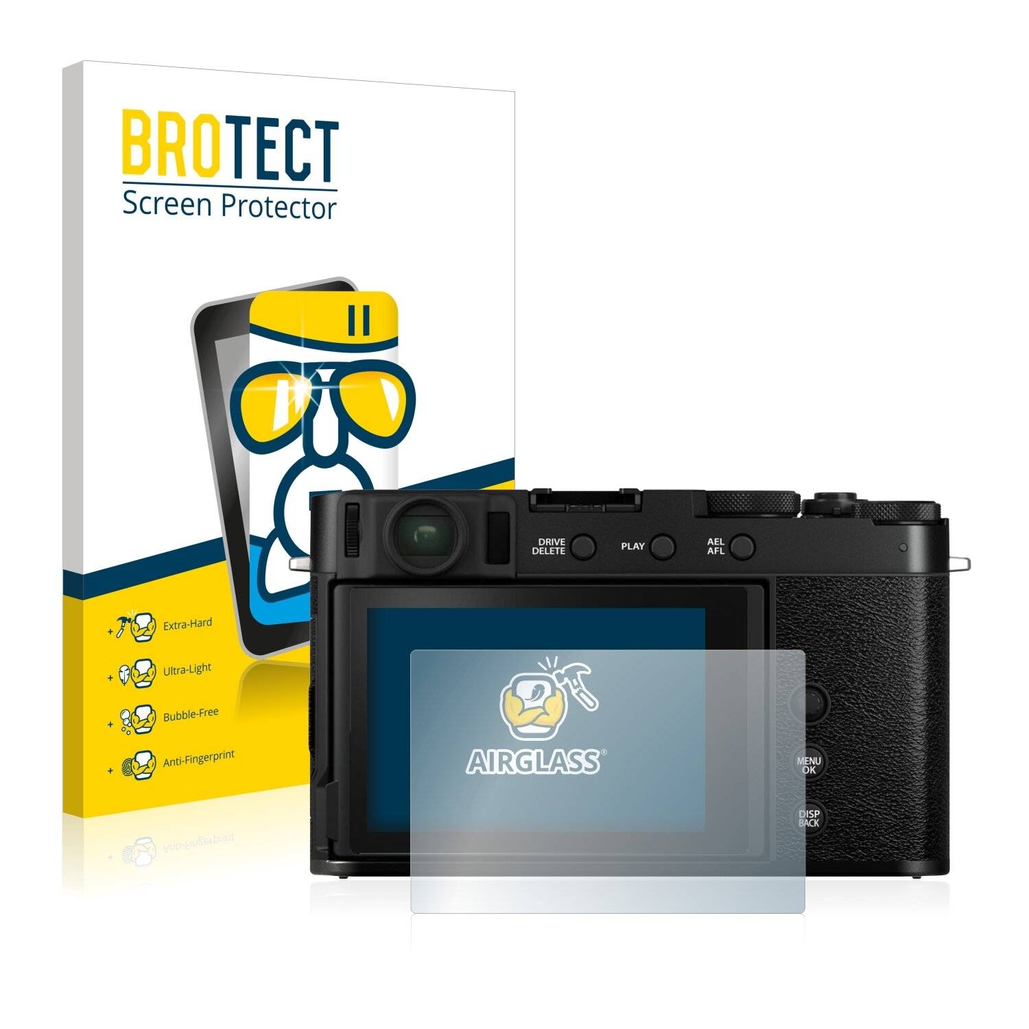 BROTECT AirGlass Flexible Schutz Glas Folie für Fujifilm X-E4 Klar Transparent
