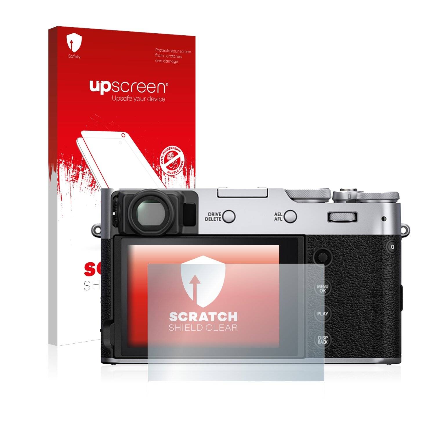 upscreen Schutzfolie für Fujifilm X100V Kratzschutz Anti-Fingerprint Klar