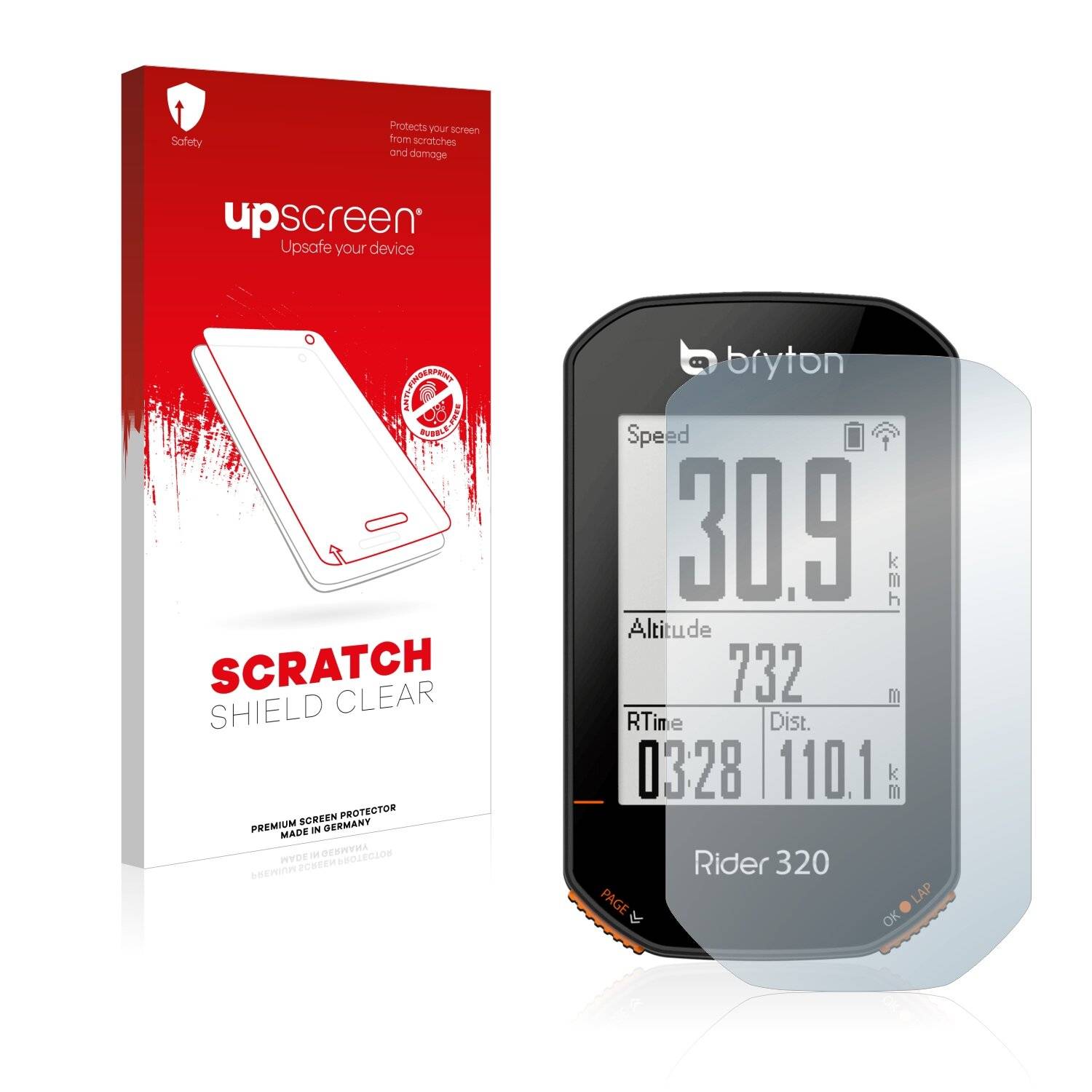 upscreen Scratch Shield Clear Premium Displayschutzfolie für Bryton Rider