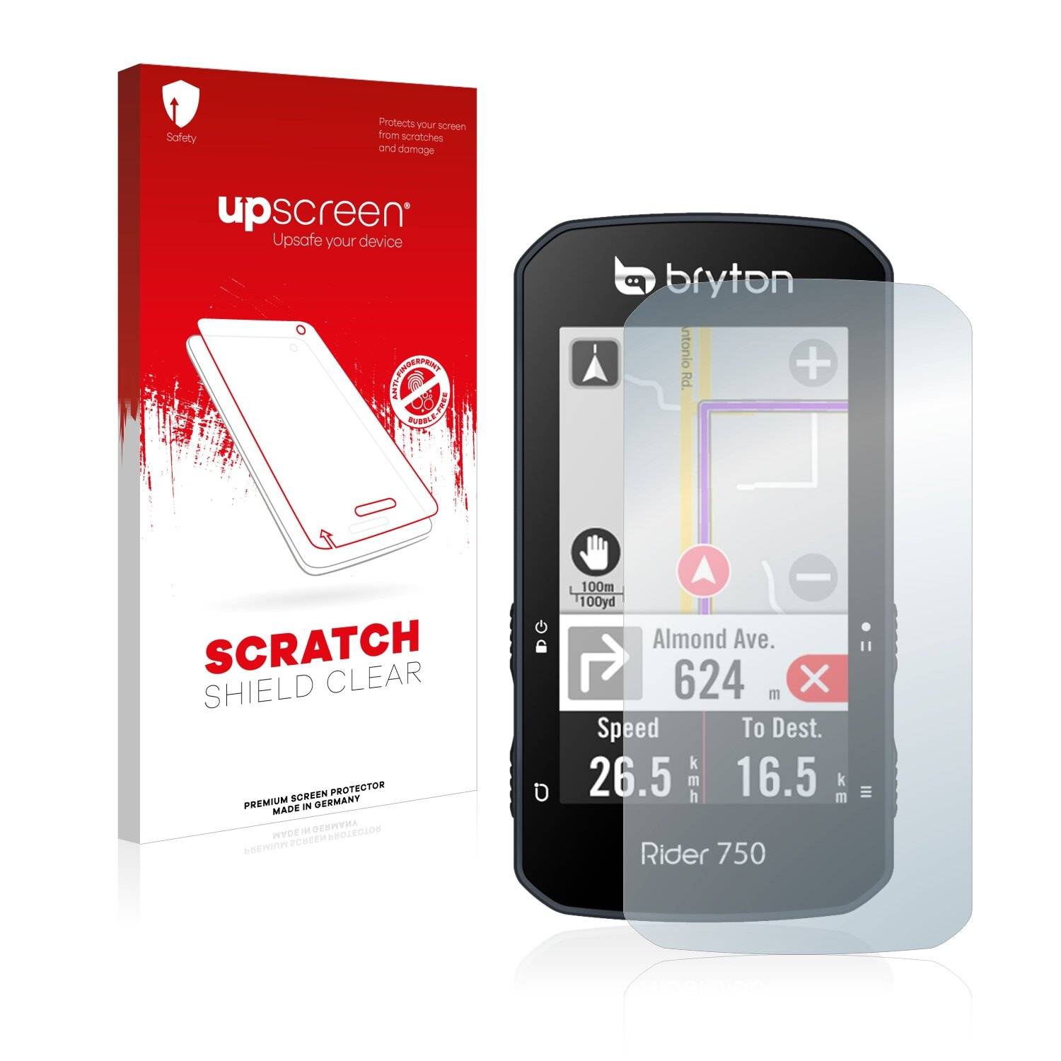 upscreen Scratch Shield Clear Premium Displayschutzfolie für Bryton Rider
