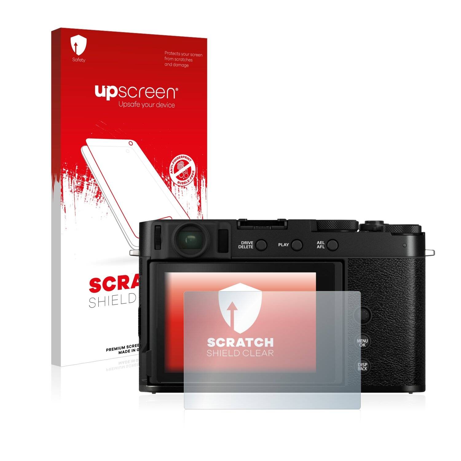 upscreen Scratch Shield Clear Premium Displayschutzfolie für Fujifilm