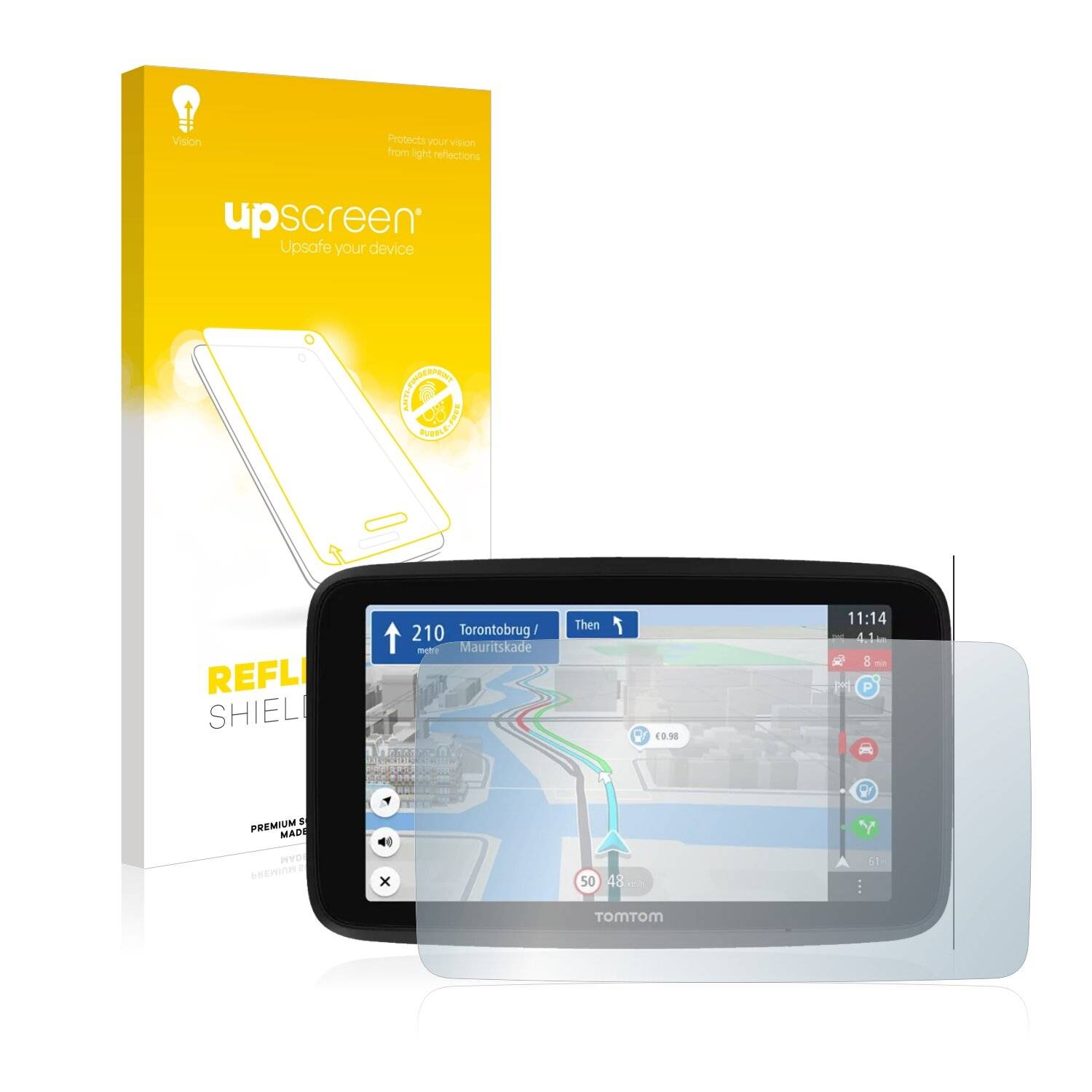 upscreen Reflection Shield Matte Premium Displayschutzfolie für TomTom GO Discover