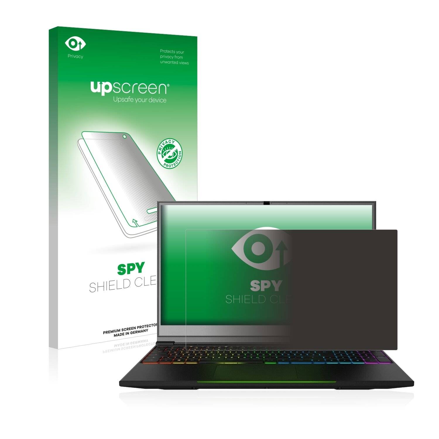 upscreen Spy Shield Clear Premium Blickschutzfolie für Schenker XMG Neo