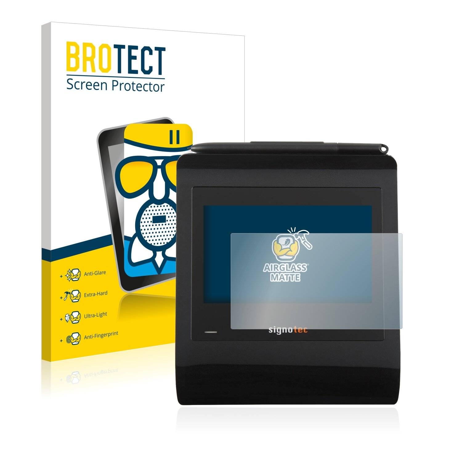 BROTECT AirGlass Matt Glas Schutz Folie für Signotec Signature Pad Gamma